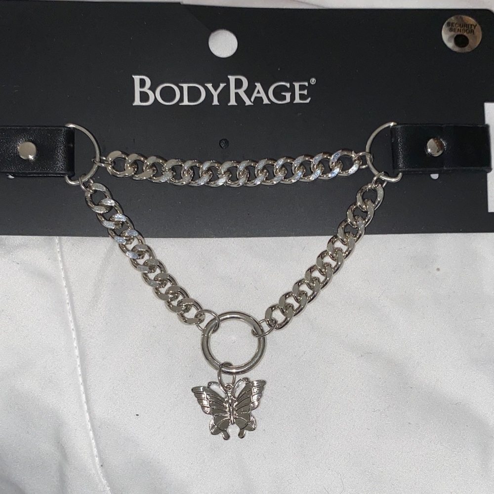 Silver Butterfly Chain Choker